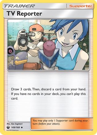TV Reporter 149/168  - Reverse Holofoil SM  Celestial Storm - Uncommon
