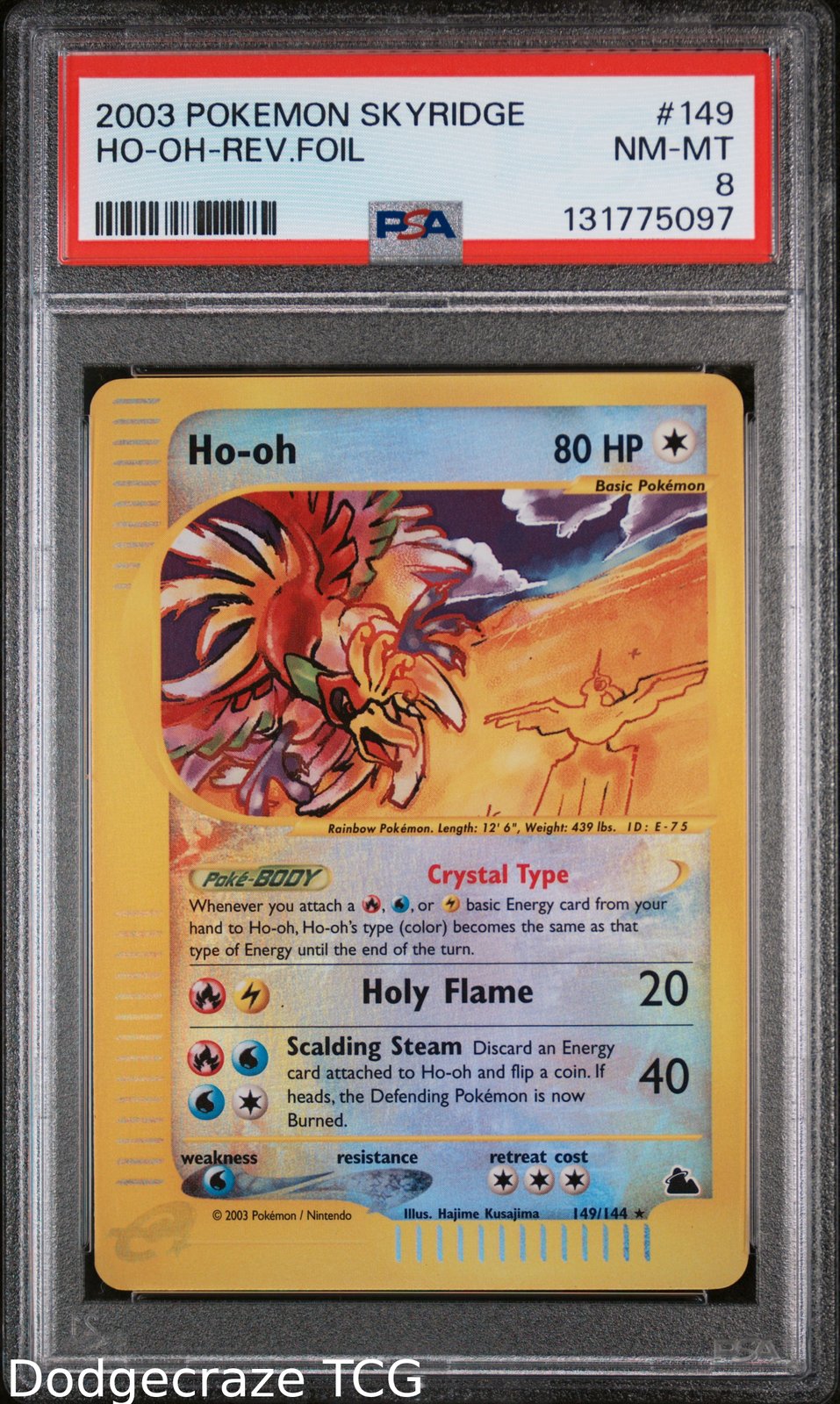 2003 Pokemon Skyridge Ho-Oh Reverse Holo 149/144 PSA 8