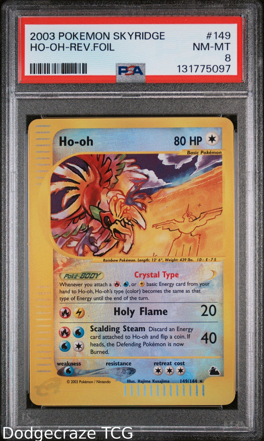 2003 Pokemon Skyridge Ho-Oh Reverse Holo 149/144 PSA 8