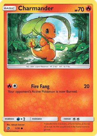 Charmander 001/70  - Reverse Holofoil Dragon Majesty - Common