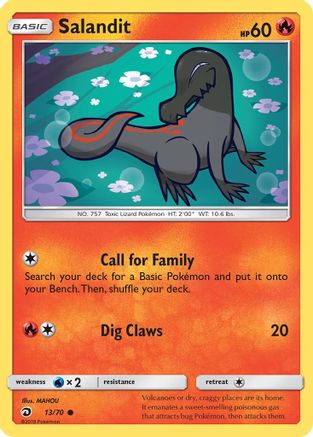 Salandit 013/70  - Reverse Holofoil Dragon Majesty - Common