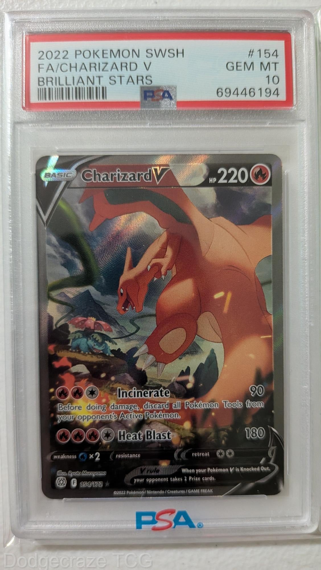 2022 Pokemon Brilliant Stars Charizard V 154 PSA 10