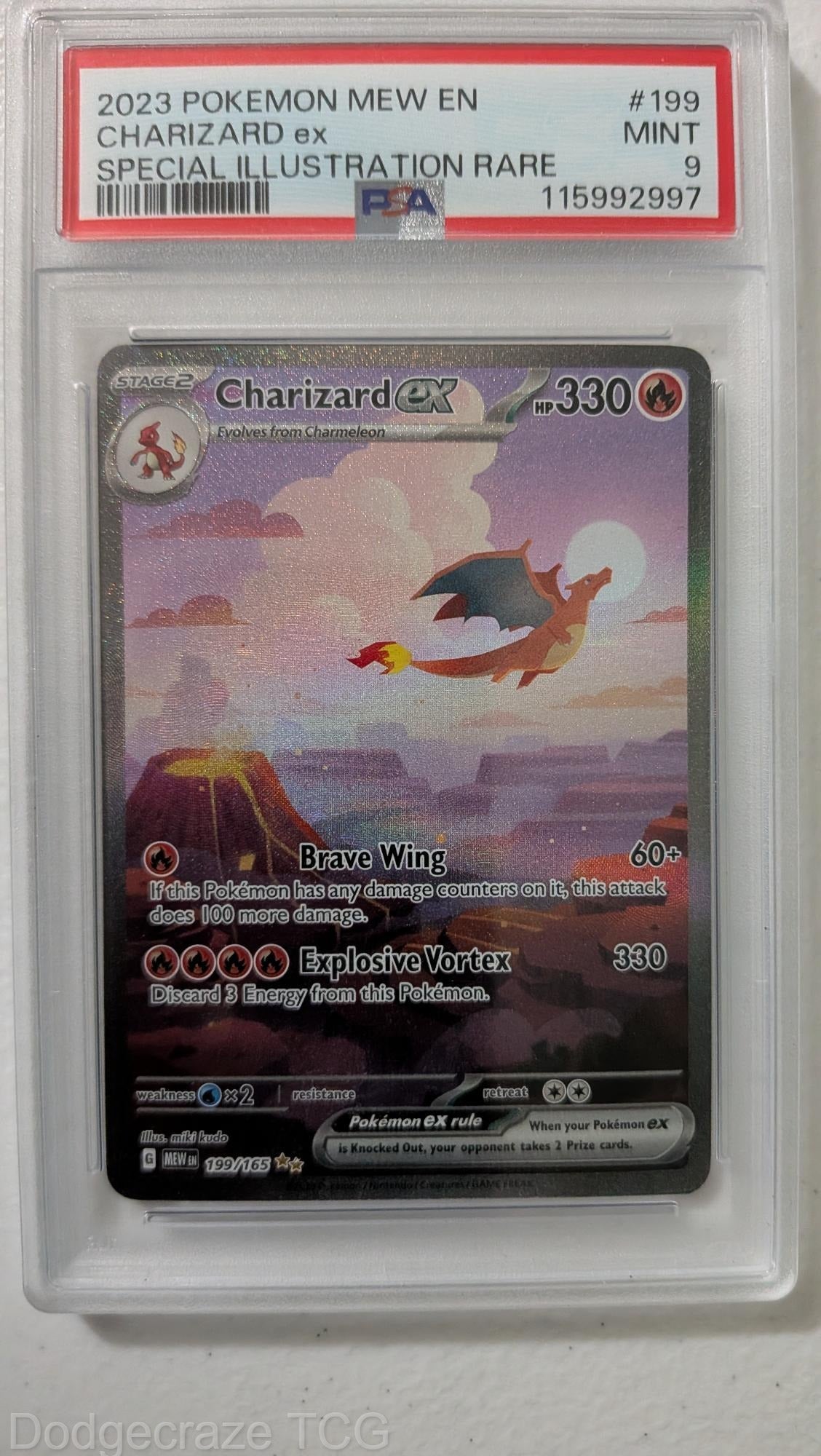 2023 Pokemon 151 Charizard EX Special Illustration Rare 199/165 PSA 9