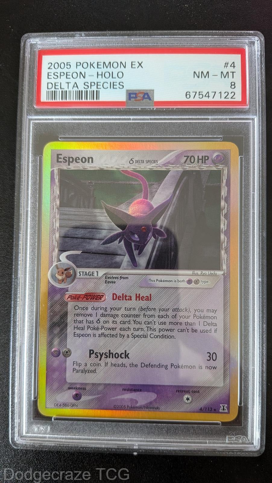 2005 Pokemon Delta Species Espeon Holo 4/113 PSA 8