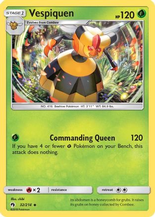 Vespiquen 032  - Reverse Holofoil SM  Lost Thunder - Uncommon