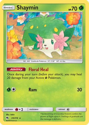 Shaymin 033  - Reverse Holofoil SM  Lost Thunder - Holo Rare