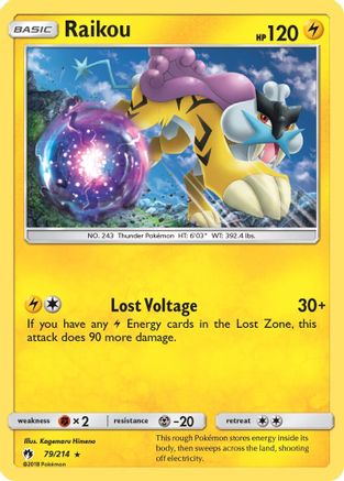 Raikou 079/214  - Reverse Holofoil SM  Lost Thunder - Rare