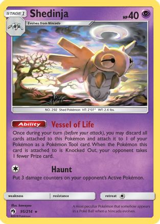 Shedinja 095/214  - Reverse Holofoil SM  Lost Thunder - Rare