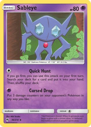 Sableye 096/214  SM  Lost Thunder - Uncommon