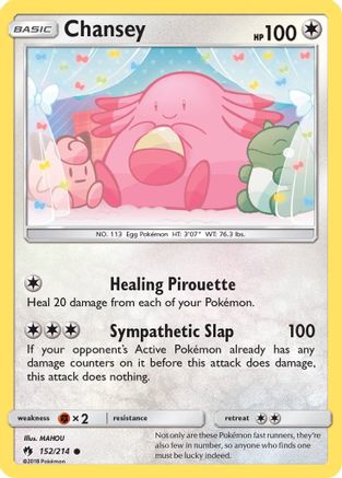Chansey 152/214  - Reverse Holofoil SM  Lost Thunder - Common