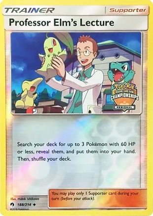 Professor Elm's Lecture 188/214  - Reverse Holofoil League & Championship Cards - Promo