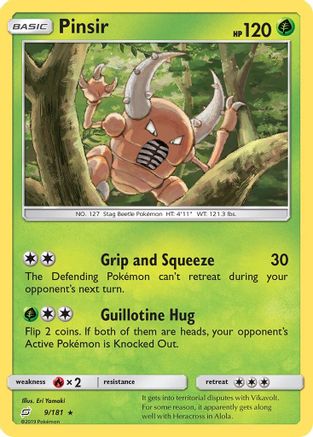 Pinsir 009  - Reverse Holofoil SM  Team Up - Rare