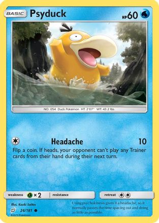 Psyduck 026/181  - Reverse Holofoil SM  Team Up - Common