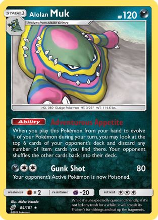 Alolan Muk 084/181  - Reverse Holofoil SM  Team Up - Rare