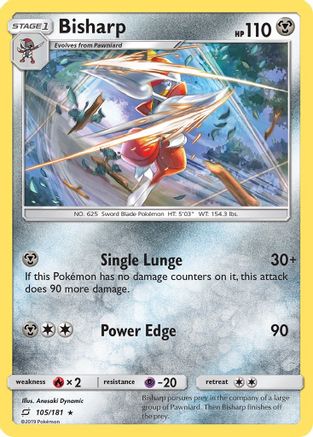 Bisharp 105  - Reverse Holofoil SM  Team Up - Rare
