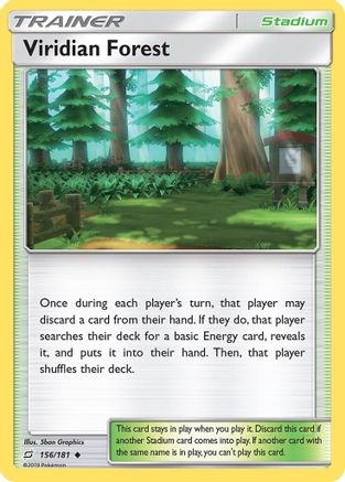 Viridian Forest 156/181  - Reverse Holofoil SM  Team Up - Uncommon