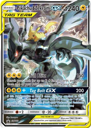 Pikachu & Zekrom GX SM168  - Holofoil SM Promos - Promo