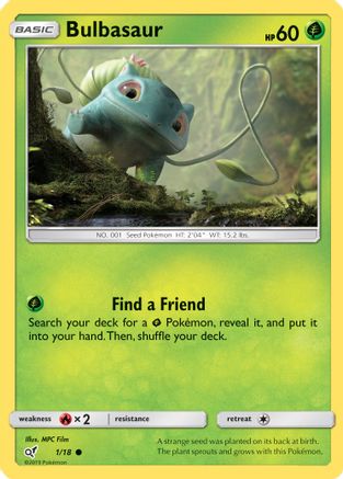 Bulbasaur (Holo Common) 001/18  - Holofoil Detective Pikachu - Common