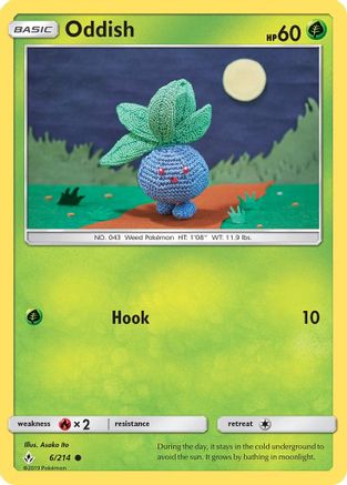 Oddish (6) 006/214  - Reverse Holofoil SM  Unbroken Bonds - Common