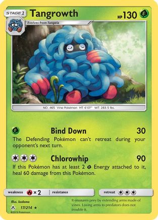 Tangrowth 017  - Reverse Holofoil SM  Unbroken Bonds - Rare