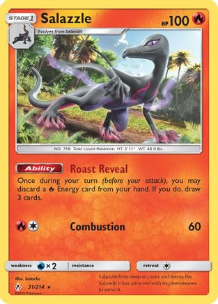 Salazzle 031/214  - Reverse Holofoil SM  Unbroken Bonds - Rare