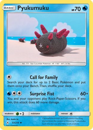 Pyukumuku 053/214  - Reverse Holofoil SM  Unbroken Bonds - Uncommon