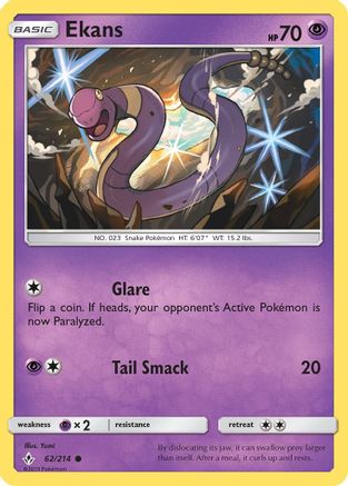 Ekans 062/214  - Reverse Holofoil SM  Unbroken Bonds - Common