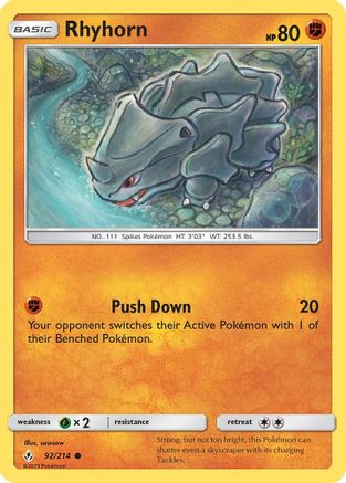 Rhyhorn (92) 092/214  SM  Unbroken Bonds - Common