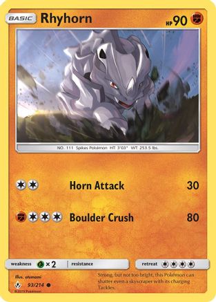 Rhyhorn (93) 093/214  SM  Unbroken Bonds - Common