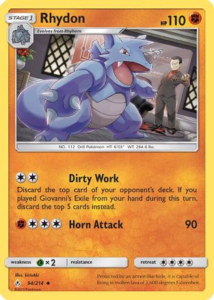 Rhydon 094/214  SM  Unbroken Bonds - Uncommon