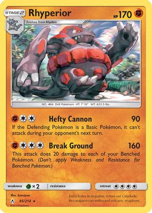 Rhyperior 095/214  SM  Unbroken Bonds - Rare