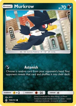 Murkrow 108/214  SM  Unbroken Bonds - Common
