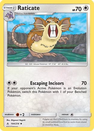 Raticate 144  SM  Unbroken Bonds - Uncommon