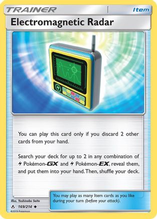 Electromagnetic Radar 169/214  - Reverse Holofoil SM  Unbroken Bonds - Uncommon