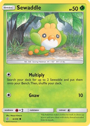 Sewaddle (6) 006/236  - Reverse Holofoil SM  Unified Minds - Common