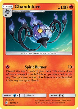 Chandelure 030/236  - Reverse Holofoil SM  Unified Minds - Holo Rare