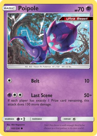 Poipole 102/236  - Reverse Holofoil SM  Unified Minds - Common