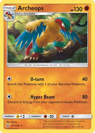 Archeops 121/236  - Reverse Holofoil SM  Unified Minds - Rare