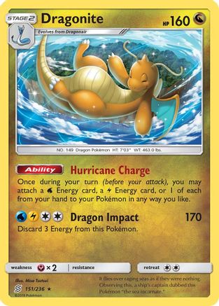Dragonite 151/236  SM  Unified Minds - Rare