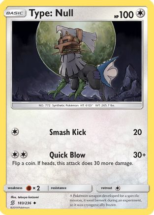 Type: Null 183/236  - Reverse Holofoil SM  Unified Minds - Uncommon