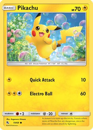 Pikachu 019/68  - Reverse Holofoil Hidden Fates - Common
