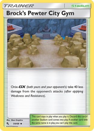 Brock's Pewter City Gym 054/68  - Reverse Holofoil Hidden Fates - Uncommon