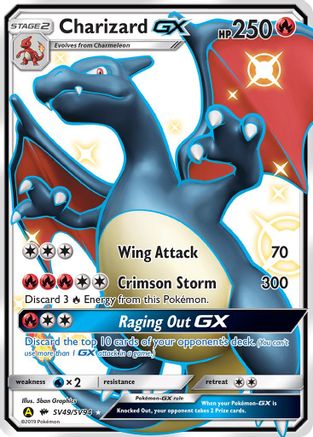 Charizard GX SV49/SV94  - Holofoil Hidden Fates Shiny Vault - Shiny Holo Rare