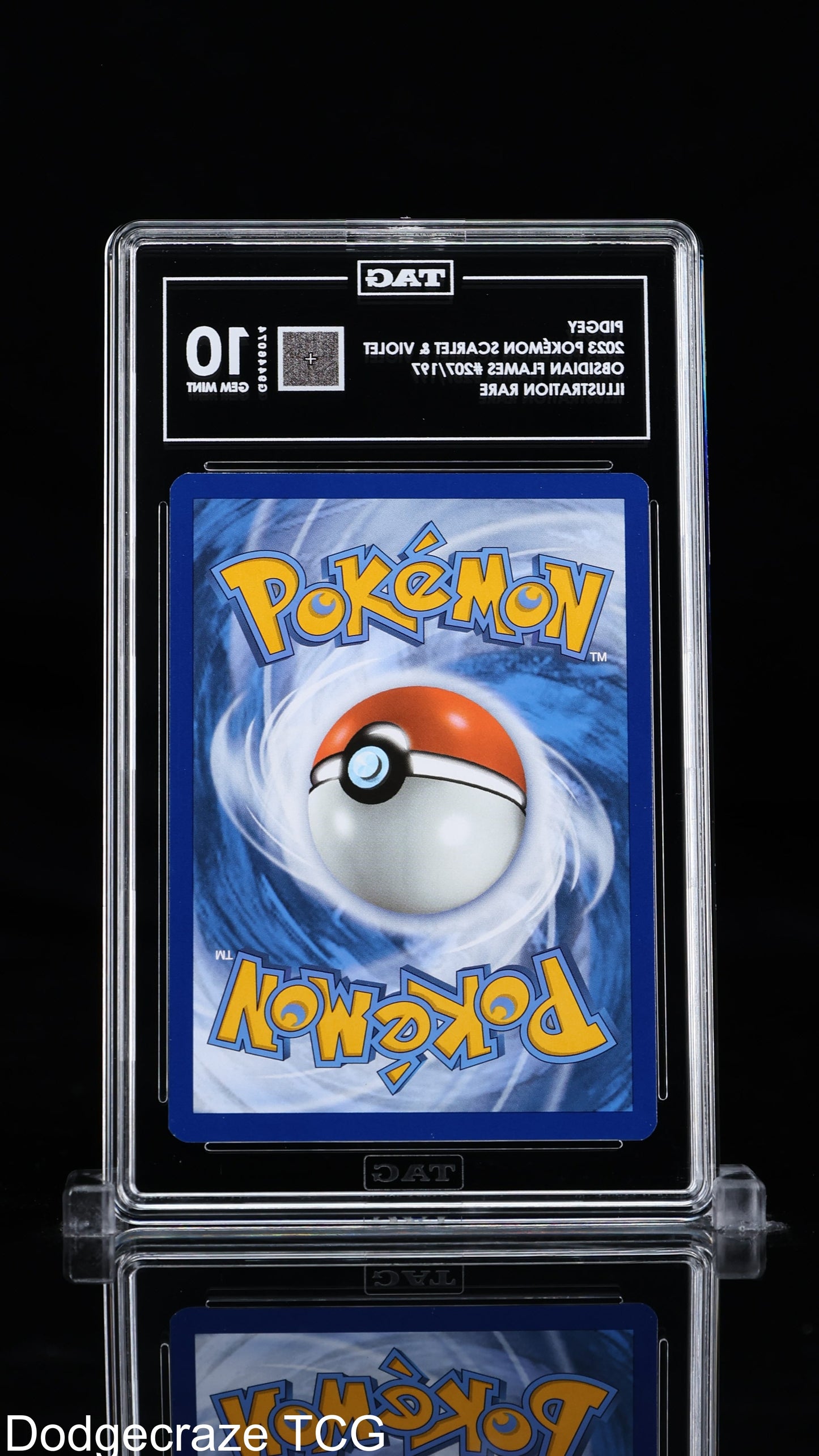 2023 Pokemon Obsidian Flames Pidgey Illustration Rare 207/197 Tag 10 Gem Mint