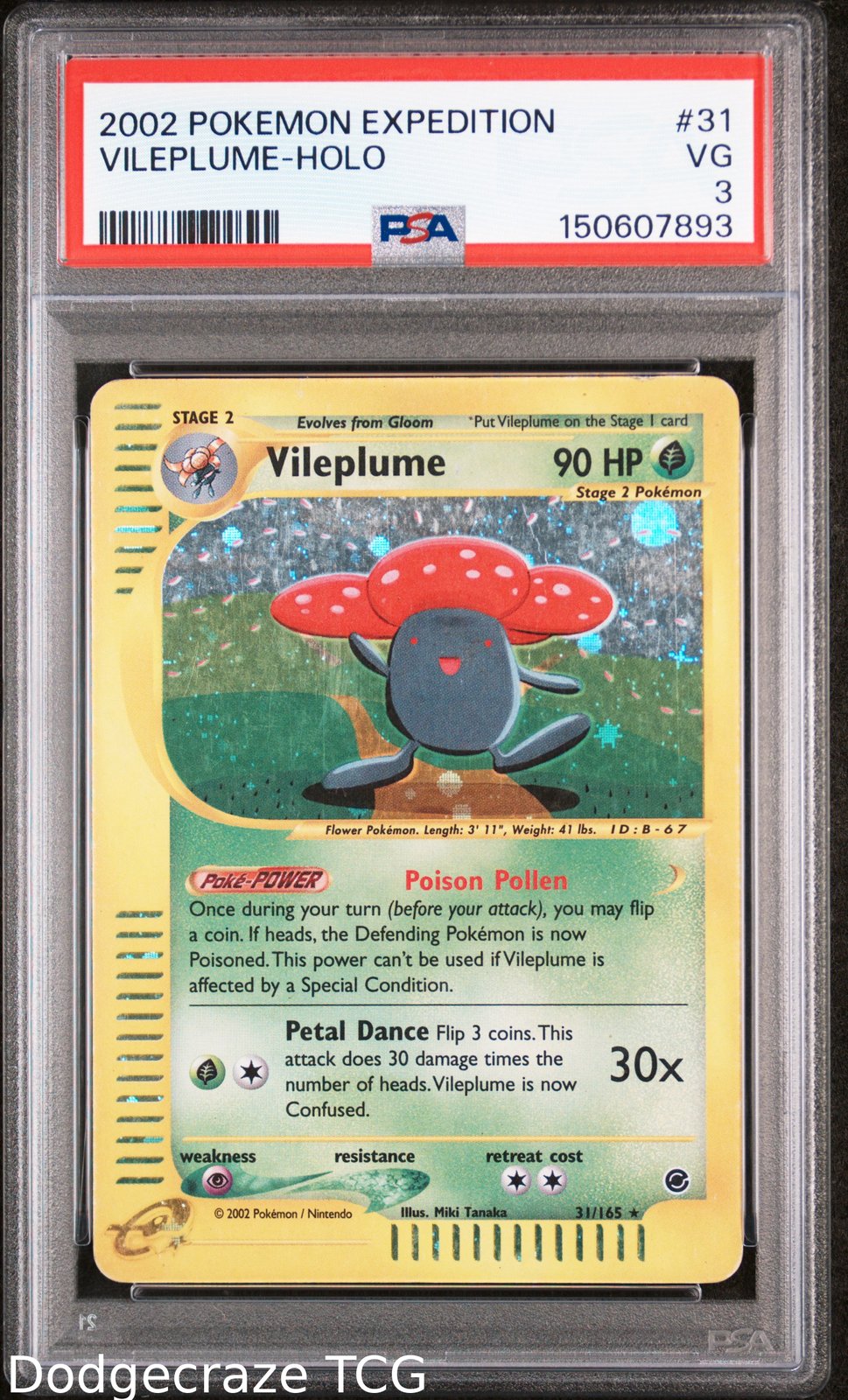 2002 Pokemon Expedition Vileplume Holo 31/165 PSA 3