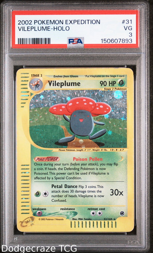 2002 Pokemon Expedition Vileplume Holo 31/165 PSA 3