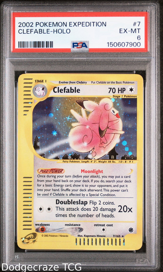 2002 Pokemon Expedition Clefable Holo 7/165 PSA 6