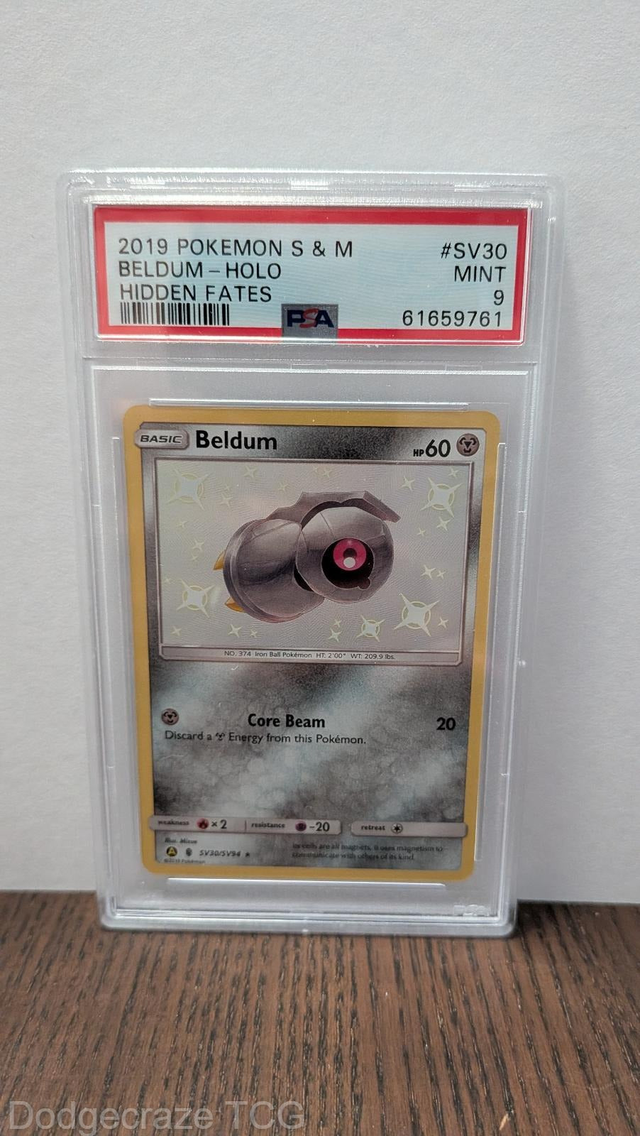 2019 Pokemon Hidden Fates Beldum Holo SV30/SV94 PSA 9