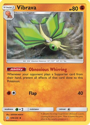 Vibrava 109/236  - Reverse Holofoil SM  Cosmic Eclipse - Uncommon