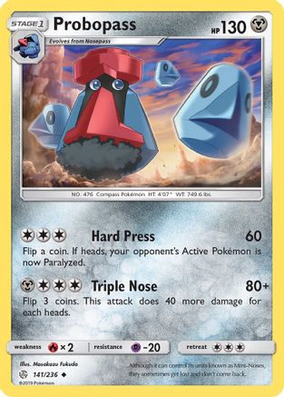 Probopass 141  - Reverse Holofoil SM  Cosmic Eclipse - Uncommon